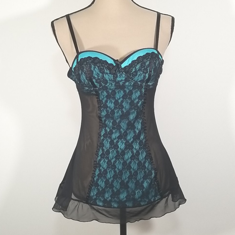 Nature Intimates black and blue Lingerie. 34B